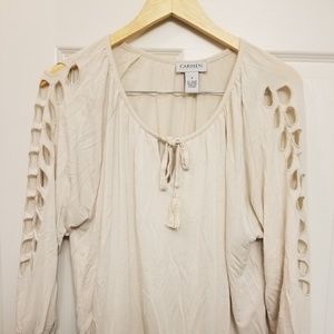 Cream Carmen Marc Valvo Top